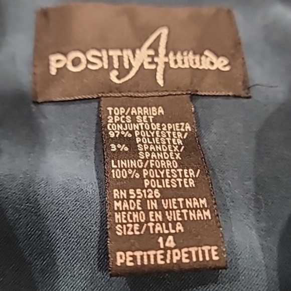 Positive Attitude Zip Front Faux Suede Crop Jacket Teal 14P - Picture 6 of 11